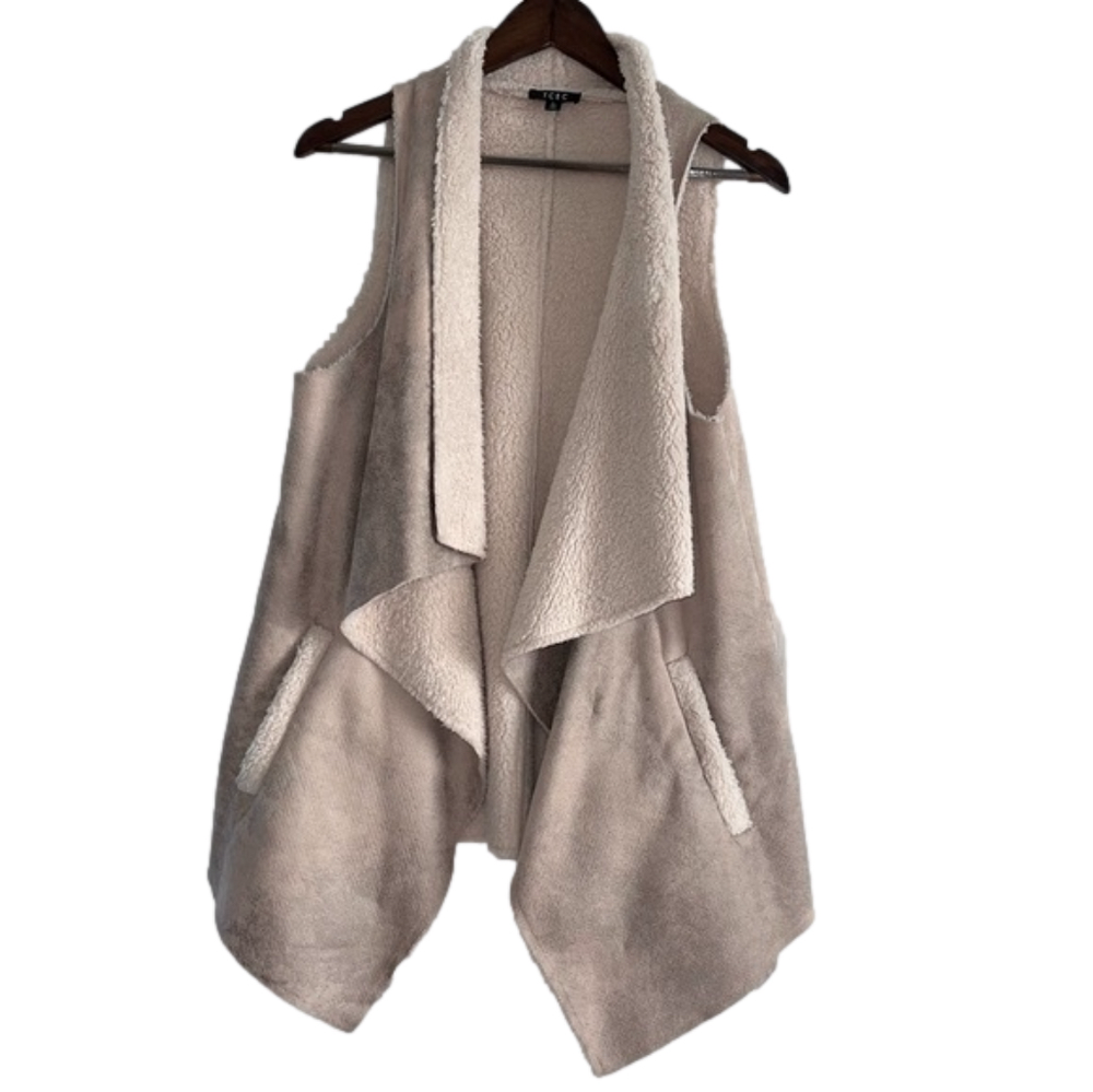 Vici faux suede long Sherpa vest size large
